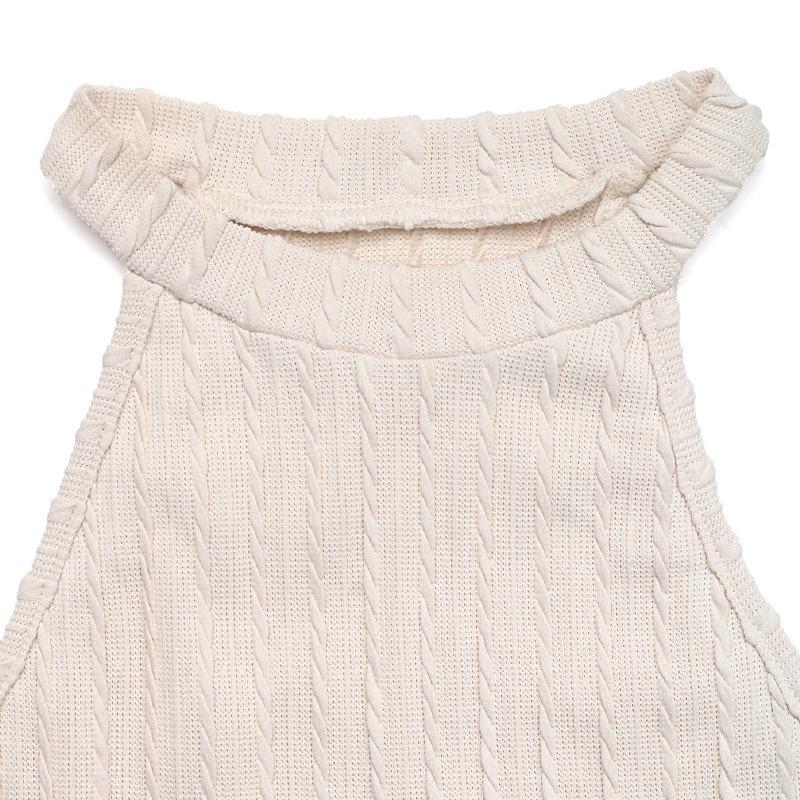 Summer Sleeveless Tassel Fashion Women Tank Top Solid Color Holiday Ethnic Style Casual Simple Knitted Vest Women Elegant Slim Fit Irregular Crop Tops