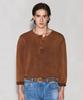 Weseullihyuseuteon Deep Dyeing Henley Neck Long Sleeve Brown