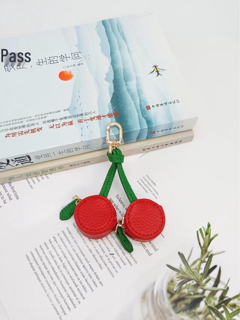 Fresh Style Leather Fruit Coin Purse Keychain Charm