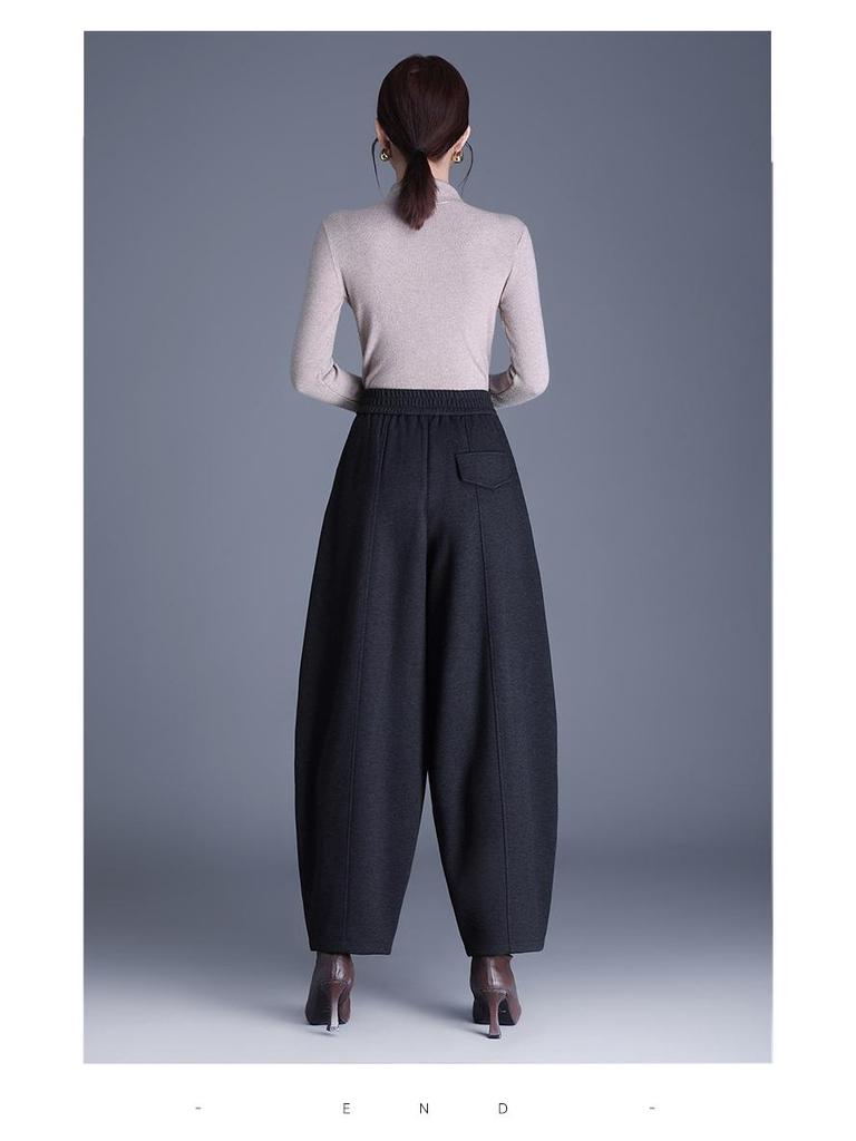 Winter Casual Warm Slimming Pumpkin Harem Pants – Korean Style Wide Leg