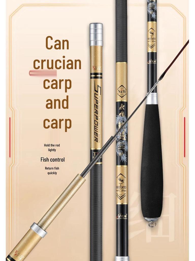 Ultra-Thin Carbon Fiber Crucian Carp Fishing Rod, 28/37/19-Tone, Super Hard, Long Section Taiwan Hand Rod