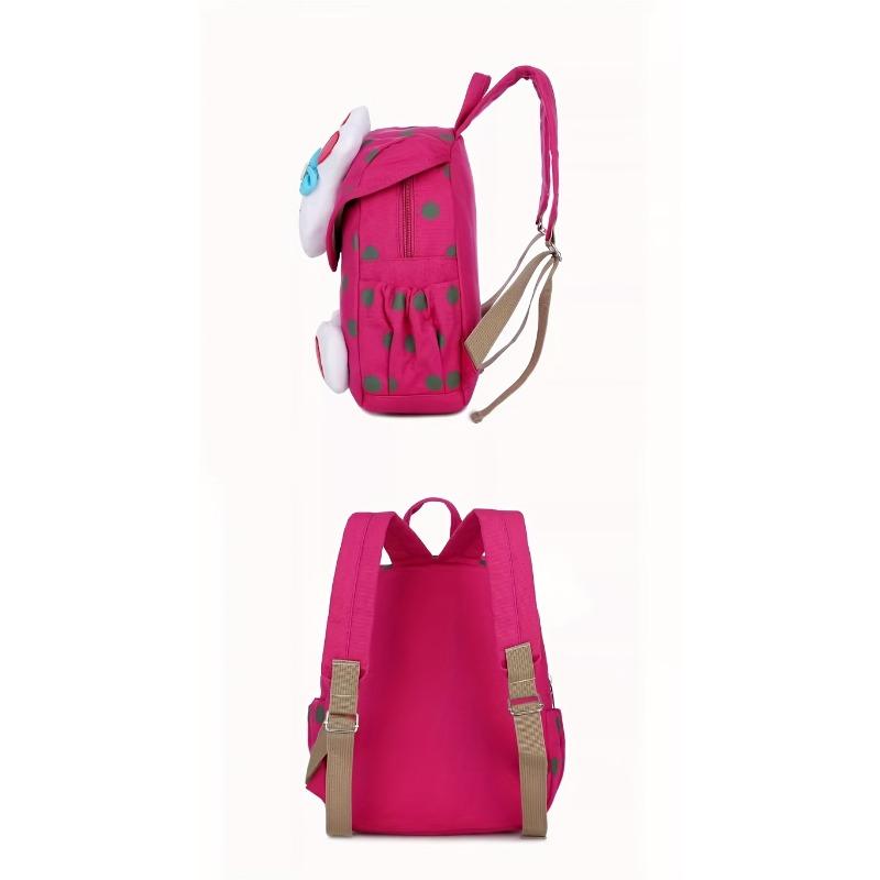 Cute Rabbit Canvas Backpack for Girl, Lightweight Preschool Kindergarten School Bag, for Little Girls 3-7 Years