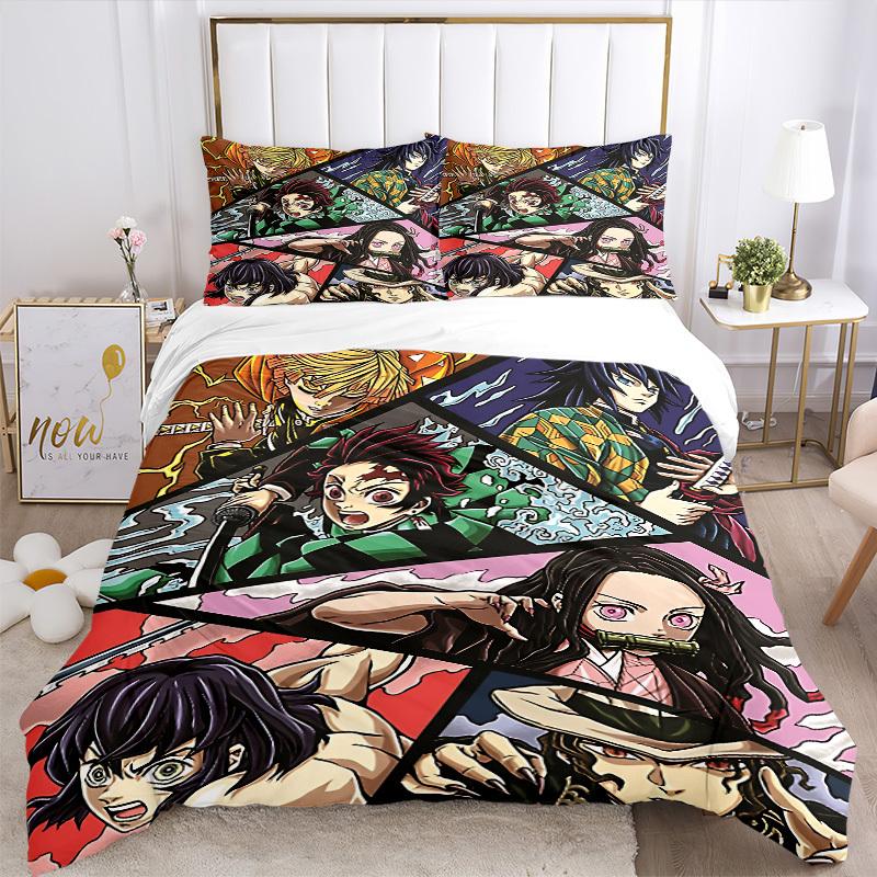 3pcs Demon Slayer Bedding Set. Soft and Comfortable with No Core Included (1x Duvet Cover + 2x Pillow Covers) yy251031052