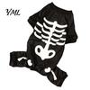 Small Breed Halloween Clothes Dog Jumpsuit, Glow-in-The-Dark Skeleton Pet Onesie, Spooky Soft Polyester Clothing Four-Legged for Dogs Trick-or-Treat