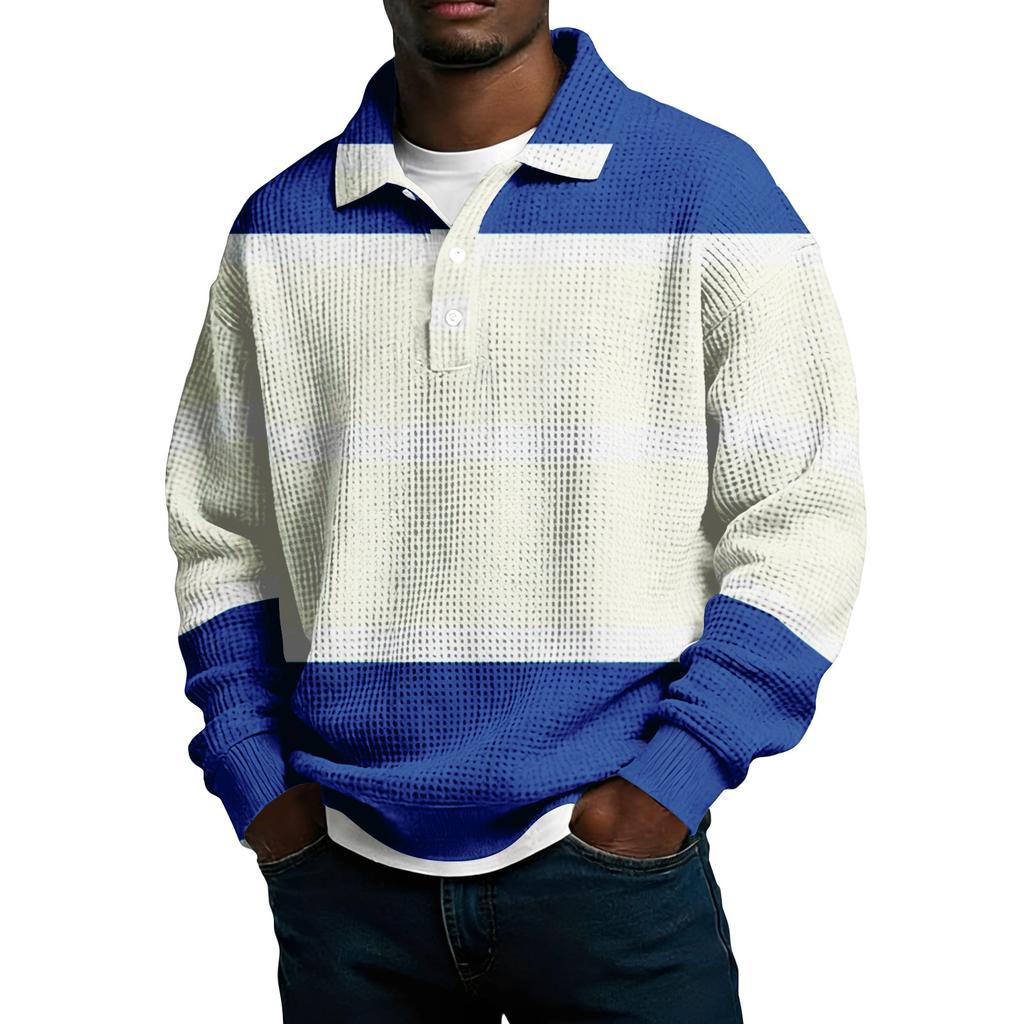 Męska koszula codzienna o luźnym kroju, zapinana na guziki, z kołnierzykiem i długim rękawem