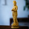20cm Kannon Bodhisattva Statue, Carved from Premium Natural Boxwood, Perfect as a Protective Guardian or Evil-Averting Statue