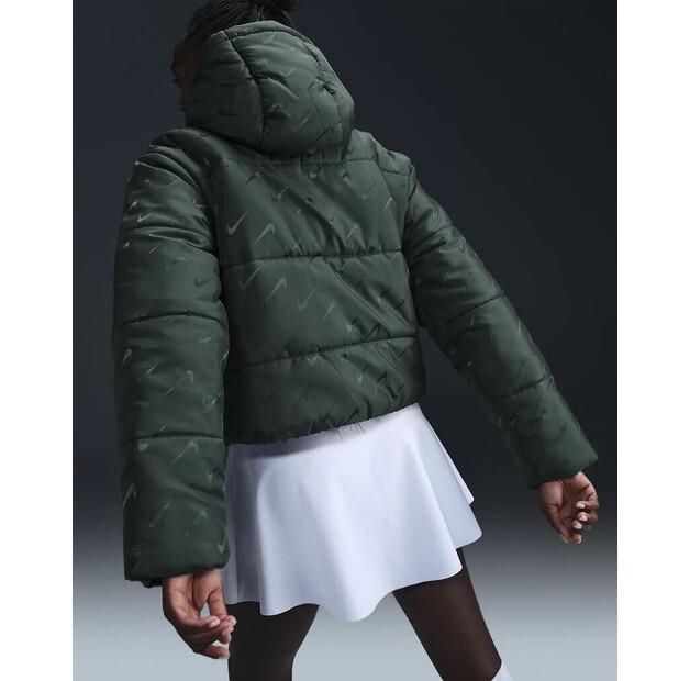 Куртка женская Nike Sportswear Classic Therma-FIT Puffer пуховая зеленый