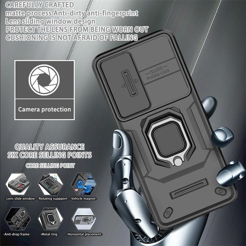 Custodia Honar Honer 90 5G Scorrevole Protezione Lente Fotocamera Anello Supporto Custodia per Telefono Per Honor 90 5G Honor90 REA-NX9 6.7" Cover Posteriore Armor