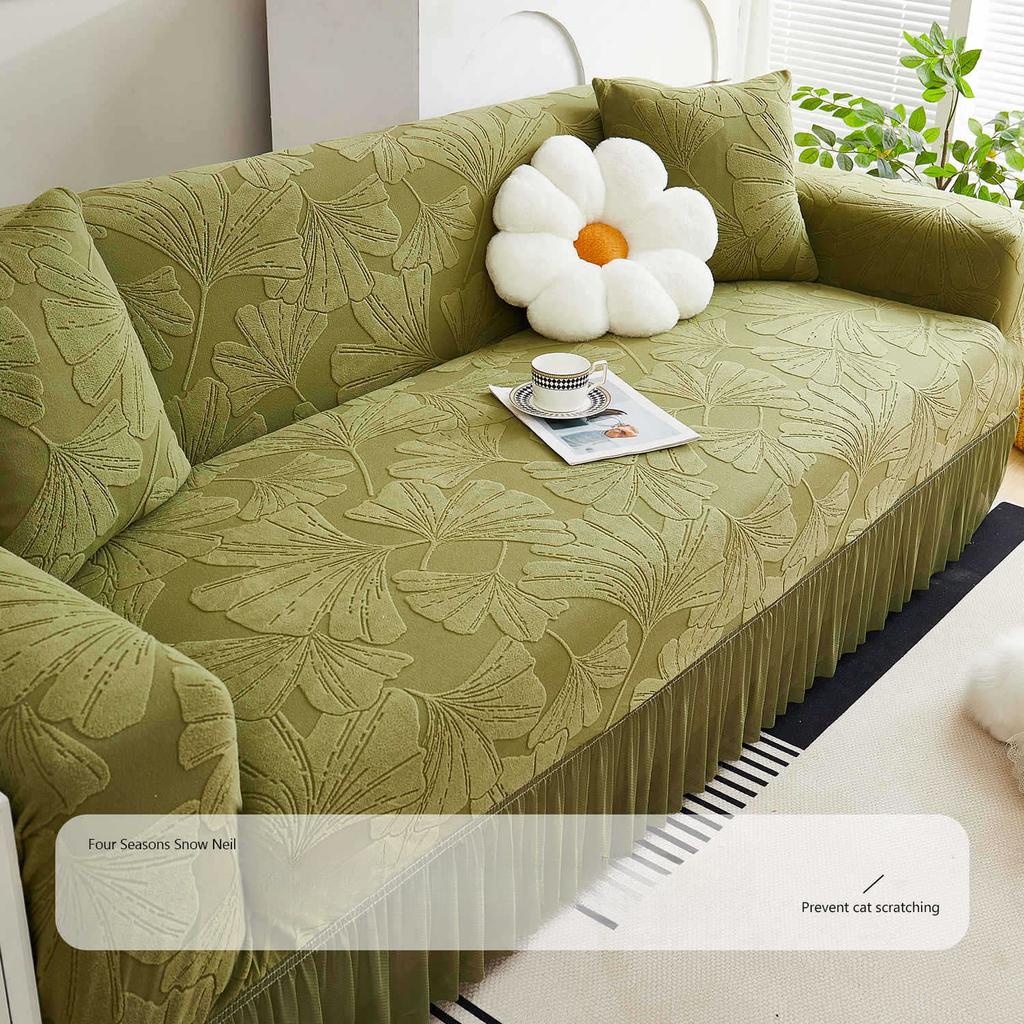 Skirt Sofa Cover All-Inclusive Universal Set, Four-Season Universal Straight-Row Sofa Cover Protective Cover