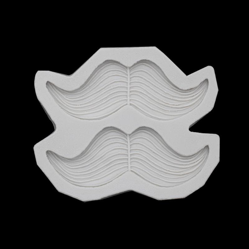 Size Beard Silicone Mold Eight-figure Beard Chocolate Fondant Wedding Banquet Gentleman Modeling Baking Decoration Mold