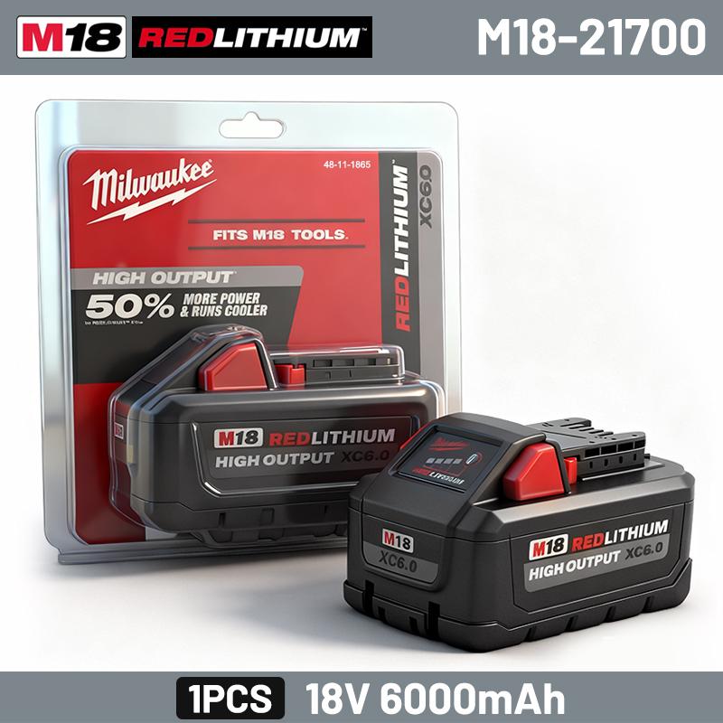 

Оригинальный 21700 Milwaukee M18 18V xc6.0Ah Li-ion Аккумулятор, Замена, для 48-11-1815 48-11-1850 Электроинструменты
