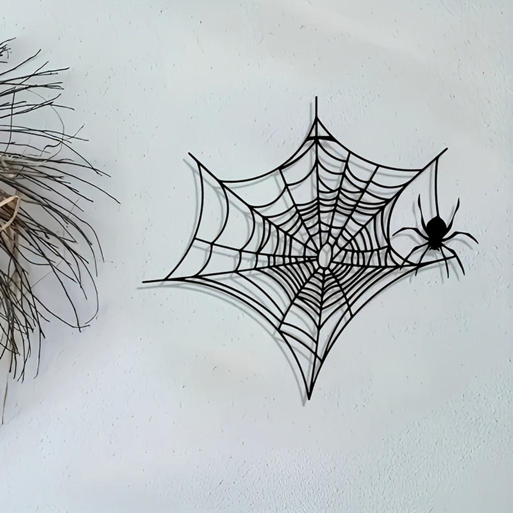 Spider Web Wall Decals - Removable Haunted House Decor for Halloween Party, Gothic Window Stickers