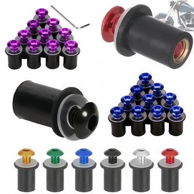 10 STÜCKE M5 Verkleidung Windschutzscheibe Schraube Bolzen Kit Windschild Befestigung Mutter Bolzen Für YAMAHA YZF R15 R25 R125 R1 600R R1M R1S YZF600R LS