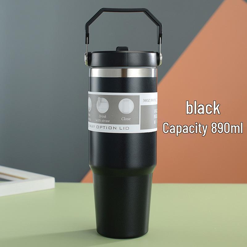 Premium Large-Capacity Stainless Steel Sports Thermos Cup - Portable and Car-Compatible