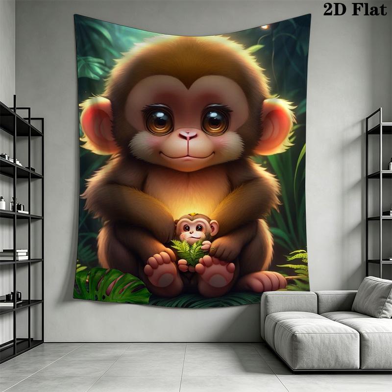 Cute glowing little monkey Pattern Home Decor Tapestry, Wall Hanging, Decorative RV Wall Cloth.MGT0918370