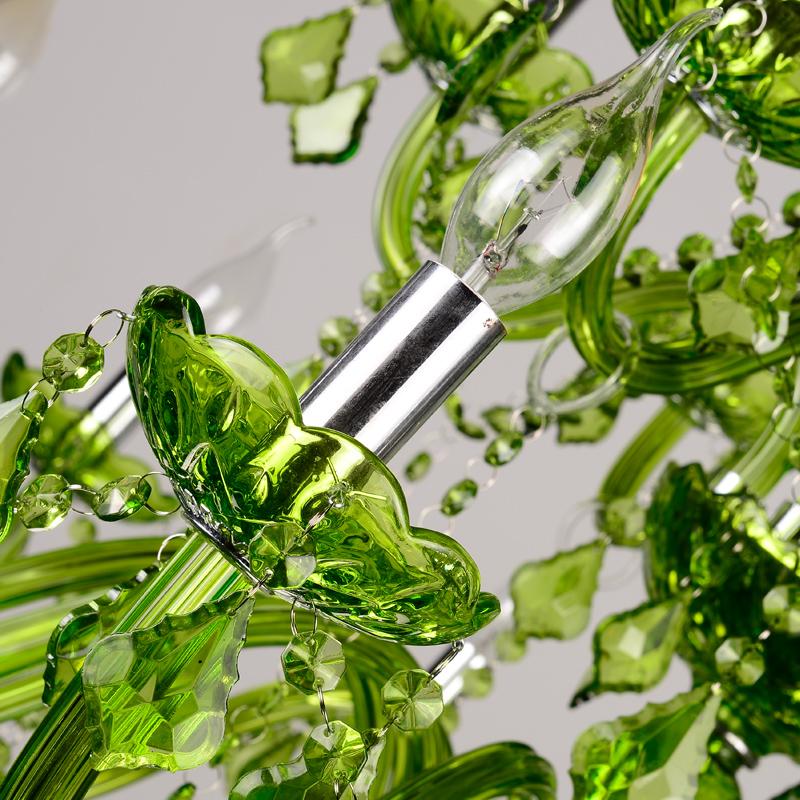 Mage Luxury Green Crystal Chandelier Wedding Hall Bedroom Candle Chandelier Hotel Restaurant Coffee Shop Bar E14 Home Decoration