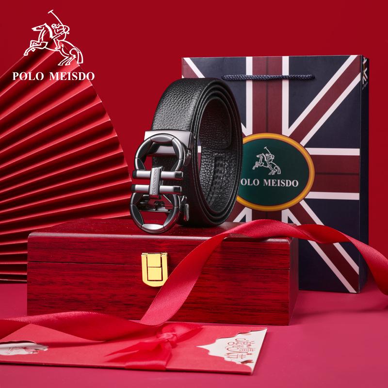 Paul Messder Men's High-End Genuine Leather Automatic Buckle Belt