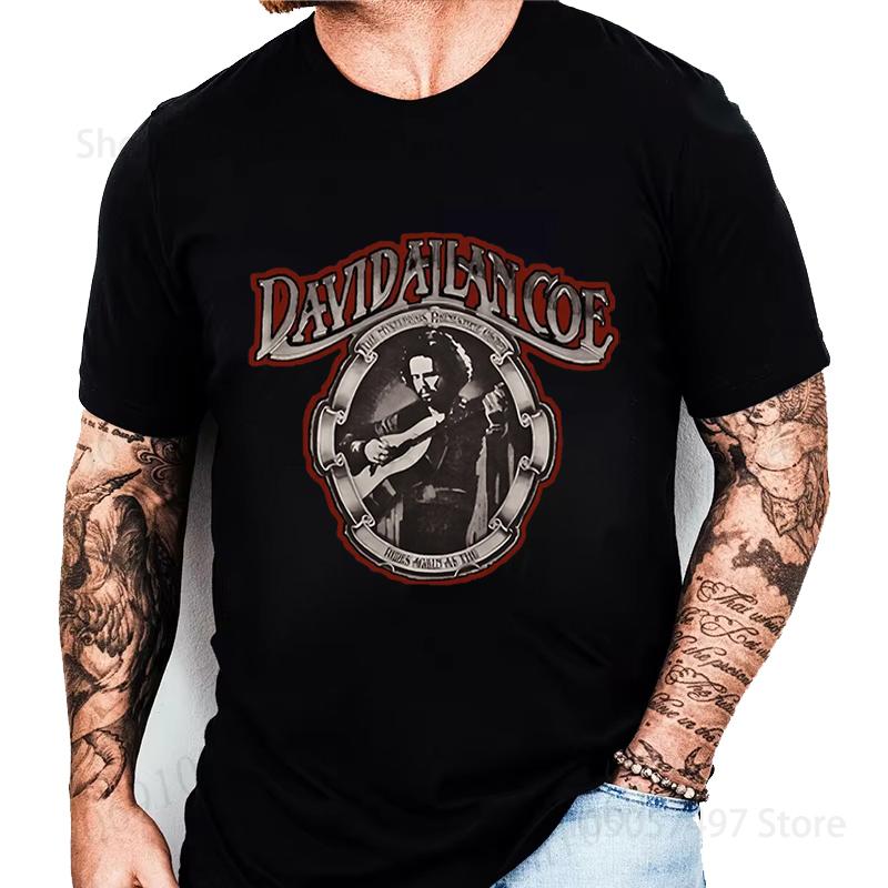 

Hot American Legend David Allan Coe Printed Men Women Summer Short Sleeve Tee Retro Shirts Round Neck Casual Summer Unisex Tops S разноцветный