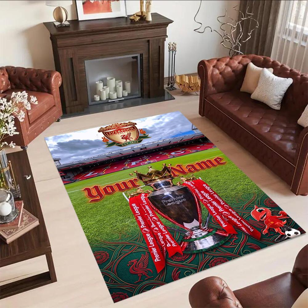 Liverpool Customizable Name Area Rug Perfect for Dining Room Game Room Playrooms Entryway Anti-slip Rug Decorate Offices Perfect Gift for Women/Men