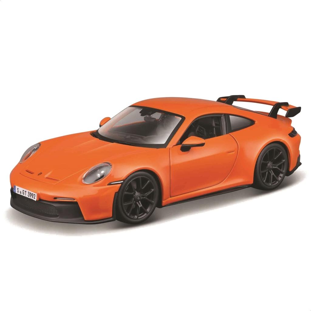 Bburago 1/24 Scale Porsche 911 (992) GT3 2021 Orange / Diecast Model Car, Finished Product, 18-21104 OG