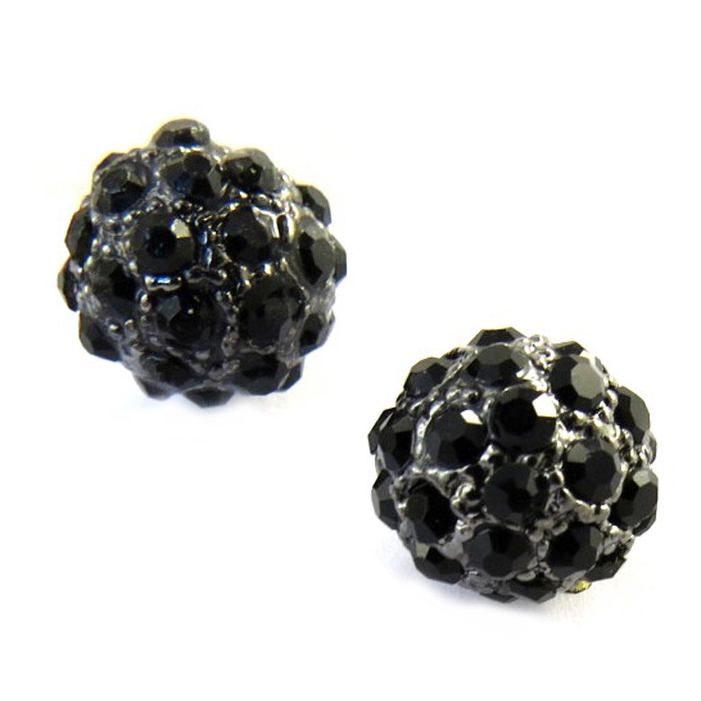 Les Trésors De Lily [M0732] - Black 'Sissi' Designer Earrings (13 Mm)