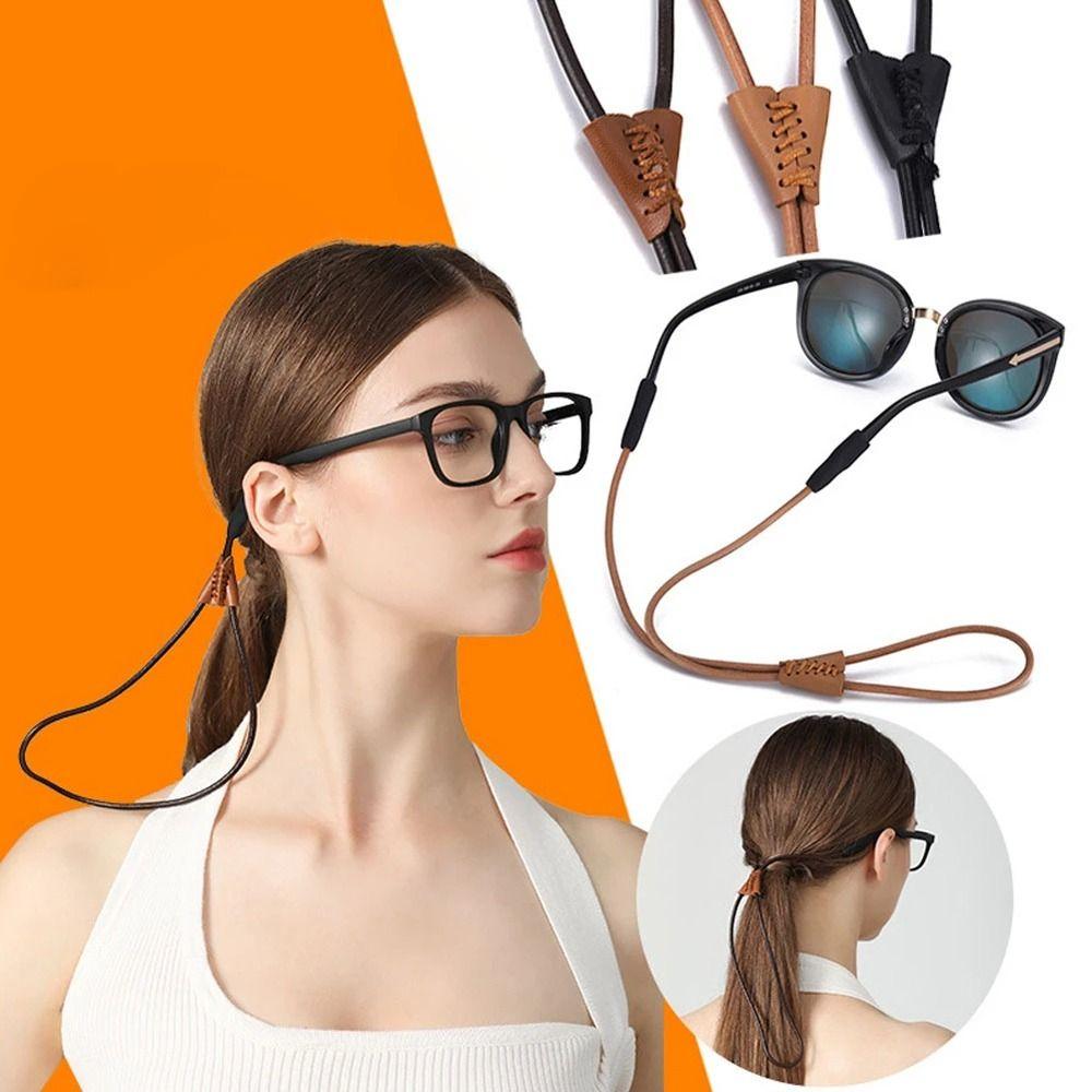 

Chain Eyewear Holder Anti-lost Sunglasses String Rope Eyewear Chain Eyeglasses Strap PU Leather