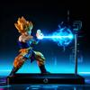 16cm New Super Saiyan Dragon Ball Z Shock Wave Goku Anime Statue Model Scene Glow Toy Doll Desktop Decoration Christmas Gift