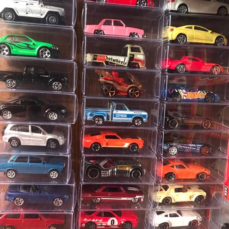 2/5Pcs 1:64 Car Model Display Box Transparent Protective Case Pvc Dust Cover Storage Holder