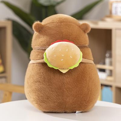Cute And Charming Hamburger Capybara Plushies Adorable Plush Pouch Stuffed Animal Capybara Featuring Hamburger Pouch Decor Doll Birth Date Girls
