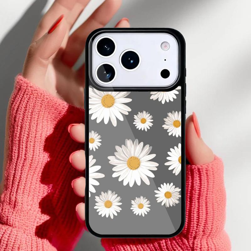 Daisy Flower Phone Case for iPhone 17 16 15 14 13 Pro Max Back Cover for 12 11 Pro Coque