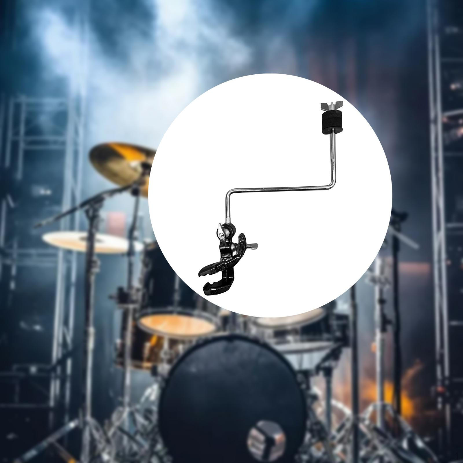 

Bass Drum Hoop Mount Cymbal Holder Clamp with Z Shaped Rod Metal Include Felt Pads Arm