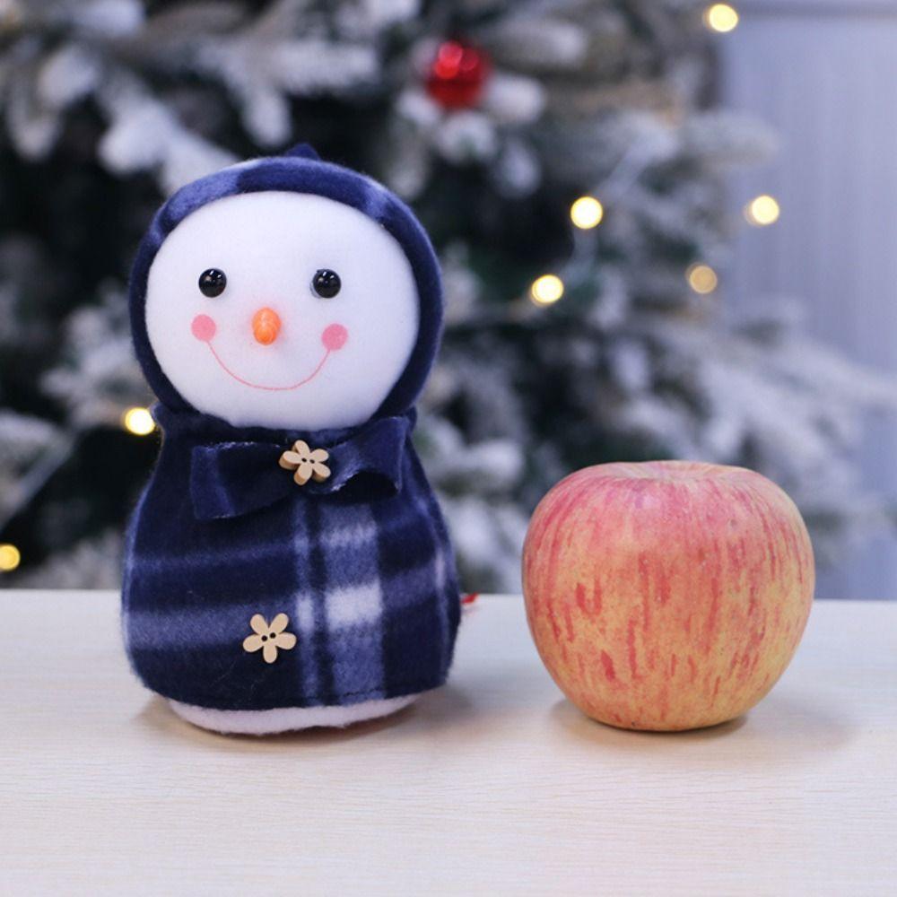 Plush Christmas Gift Bag Red Plaid Skirt Fruit Packaging Bag for 3pcs/set New Year