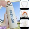 680ML Bouncing Straw Thermos Cup Stainless Steel Termos Water Bottle Simple Ins Style Portable Insulated Cups Drinkware