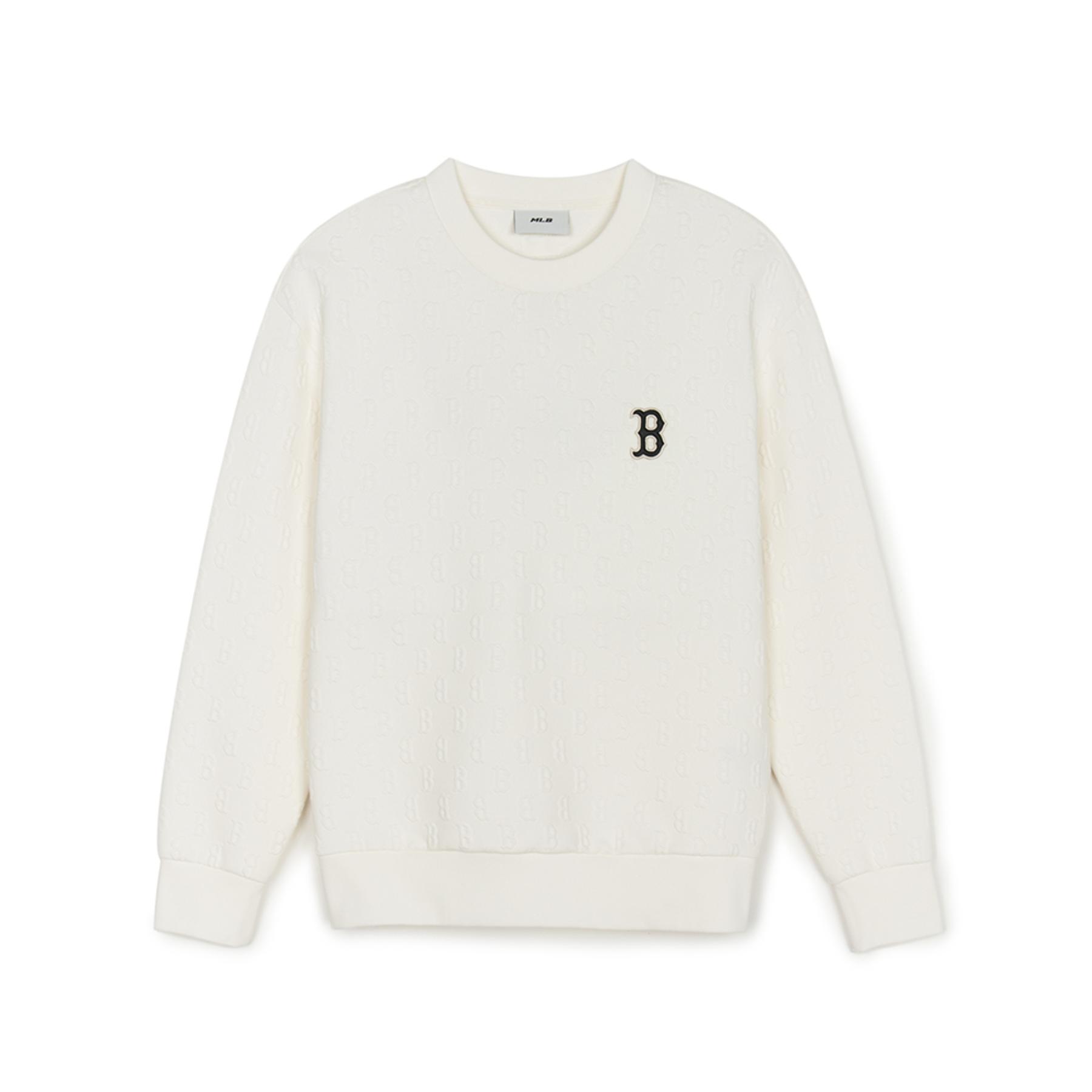 MLB Jacquard Monogram Boston Red Sox Sweatshirts Sweatshirt Unisex White 3AMTM0244-43CRS S