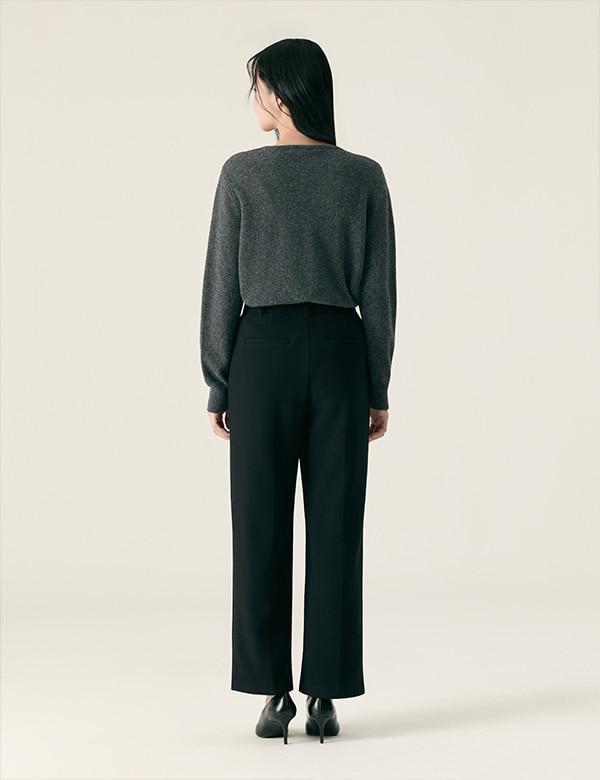 ROEM All Day Slacks Heavy Brushed Four-Way Stretch Straight Elastic Slacks_Rmtwg11R12