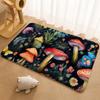 Retro Moth Mushroom Floor Mat Floor Mat Soft Flannel Non-Slip Door  Rug for Living Room