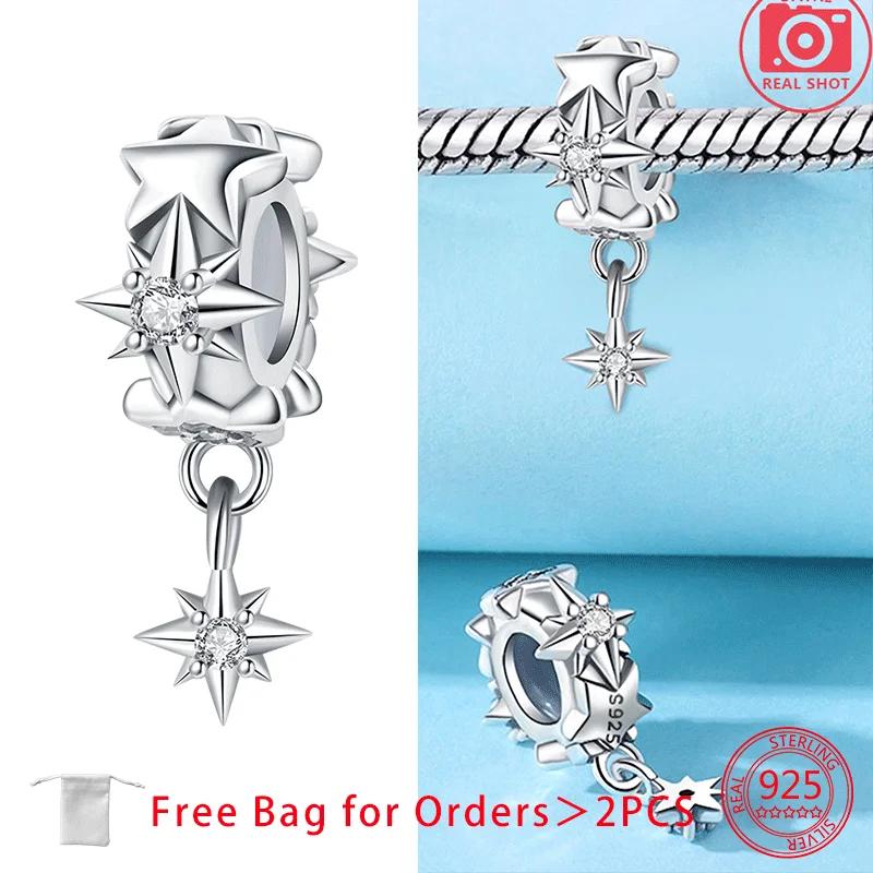 Sun Moon Star Astronaut Charms Beads Copper Zircon Pendant Fit Diy Original Bracelet Necklace Fine Jewelry Birthday Gift