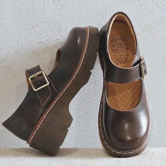 New Literary Retro Women's Shoes Thick Bottom Mori Girl Japanese Mary Jane Single Shoes College Style