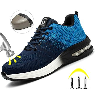 Pannensichere Sicherheits-Schutzschuhe Luftpolster Arbeitssicherheitsschuhe Herren Damen Atmungsaktiver Arbeitssneaker Anti-Smash Stahlkappenschuhe