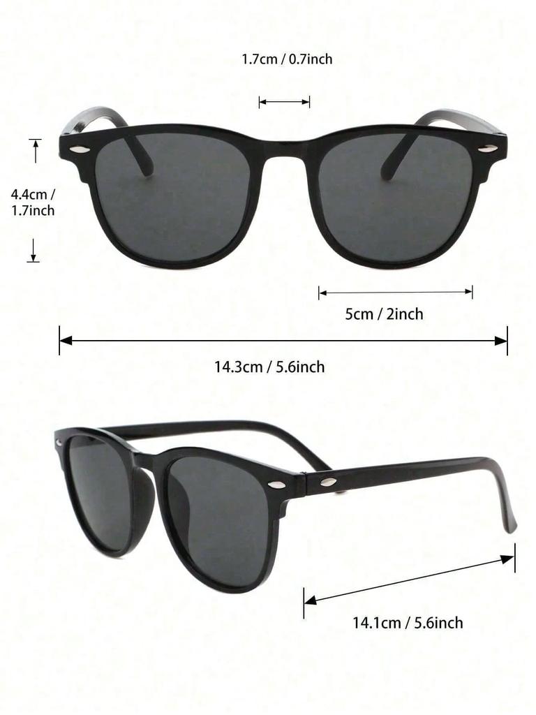6PCS Mixed Set Fashion Glasses Large Square Frame Stylish Glasses Oval Frame Simple Glasses Unisex Suitable for Daily Wear