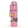 1PC Everyone Don't Do That Mushroom Cat 750ml Color Plastic Sports Water Bottle Leakproof Flip Straw Lid Suitable for Sports Office Home Use