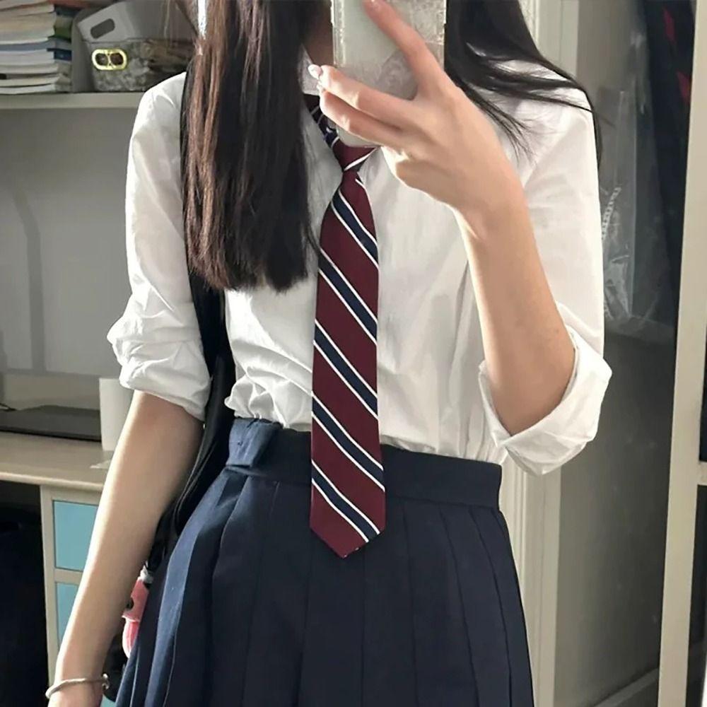 College Style Uniform Bow Tie Red Striped Pre-tied Neck Ties Fashion JK Tie  School Student