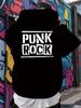 Punk Rock Hoodie - BLACK with WHITE "PUNK ROCK" LETTERING - Heavyweight Streetwear Pullover for Concerts