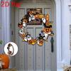 Halloween Wooden Wreath with Bats - Spooky Wall Hanging Decoration for Halloween Door Decor, English Text, Halloween Decoration