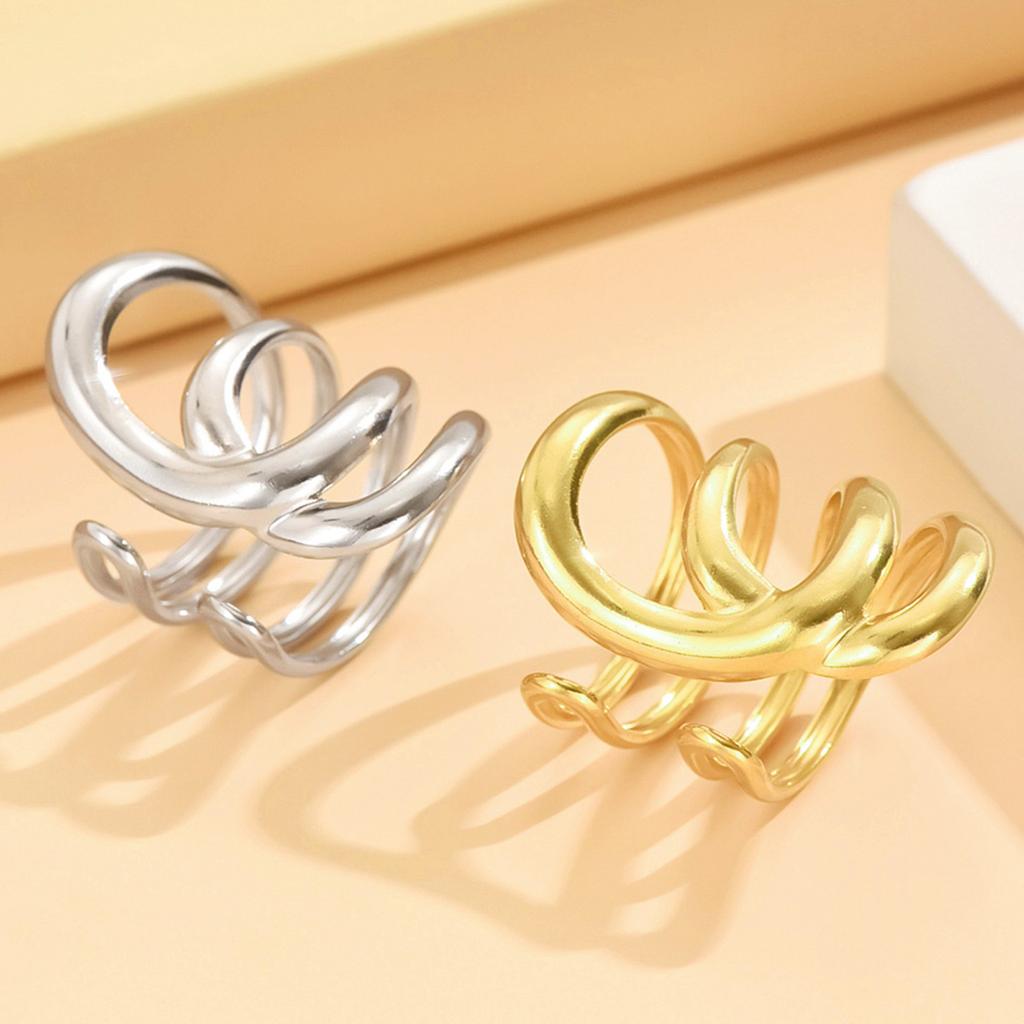 Elegant Hollow Rings Featuring Irregular Lines Fashionable Finger Rings Suitable for Dates Parties and Daily Outfits