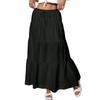 Dámská volánová jarní ležérní dlouhá sukně v jednobarevné barvě, retro skládaná sukně