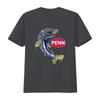 PENN Attrezzatura da Pesca Logo Aziendale Maglietta Nera da Uomo Taglia S 3XL con Stampa di Pesce Cool vintage Lavata Traspirante Comoda