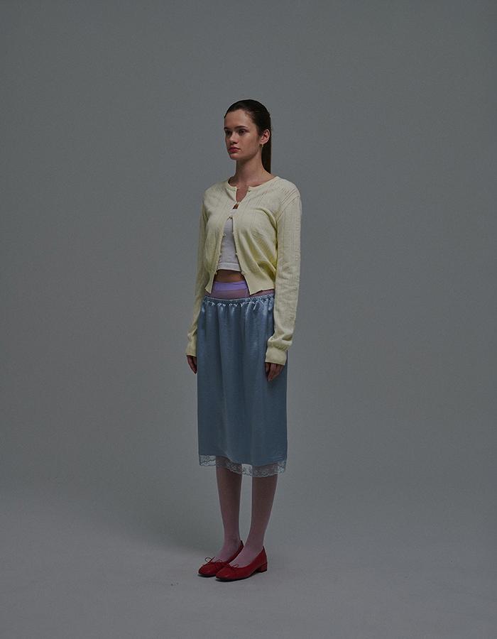 Sunday Fruits Market W) Sun Silky Lace Skirt Skyblue