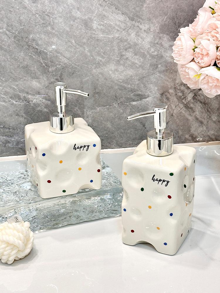 Cheese ceramic hand sanitizer bathroom shower gel bottled shampoo gel press bottle bathroom accessories soap dispenser
