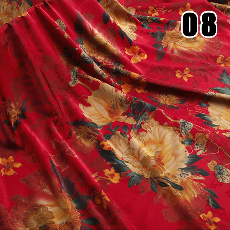 50x150cm High-end Silk-like Fabric Skin-friendly Soft Chinese Style Printed Cheongsam Summer Clothing Hanfu Dress Sewing Fabric